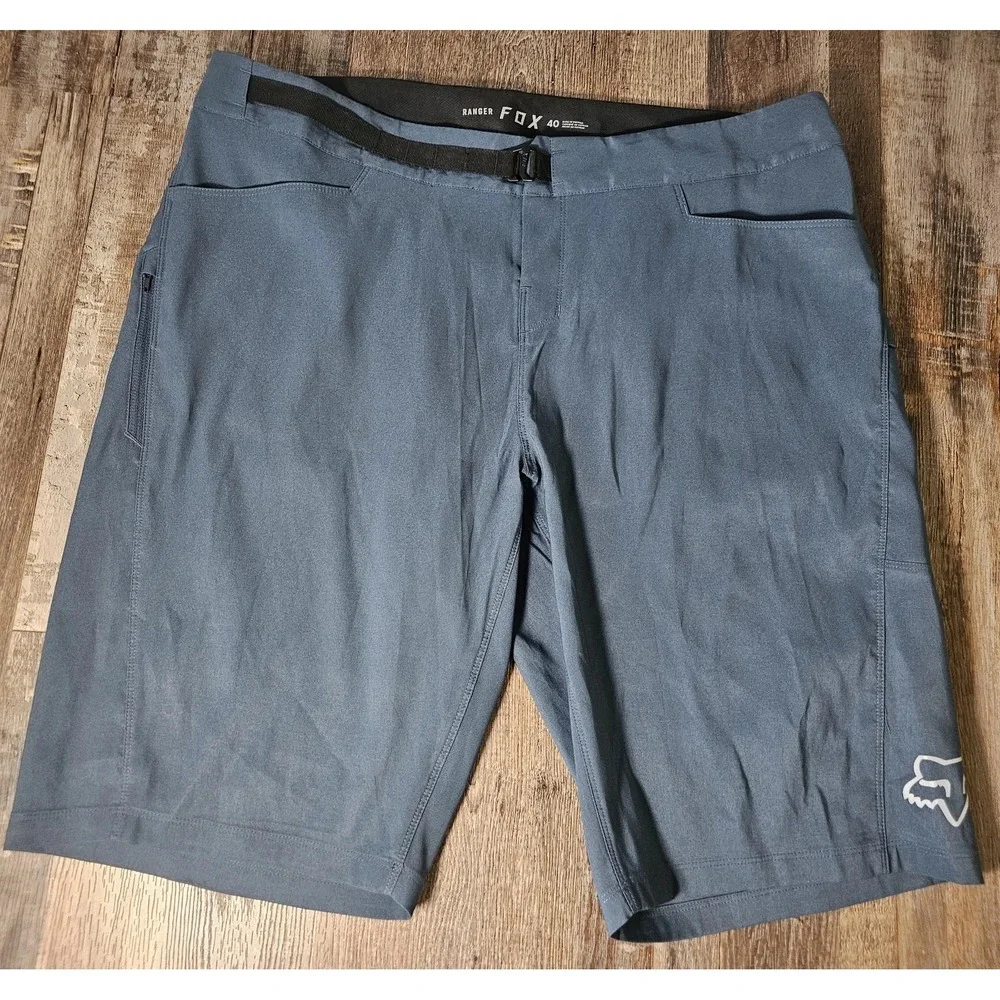 Fox Ranger Racing Shorts Mens 40 Blue/Gray Cycling Motocross Cargo Pockets Belt